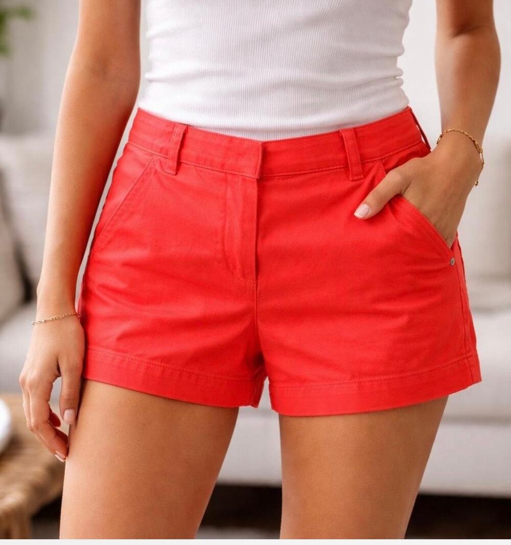 J.Crew Women’s Red Broken In Chino Short Sz 4